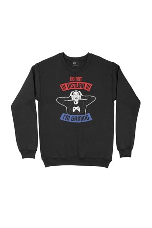 Mor Do Not Distrub Siyah Sweatshirt