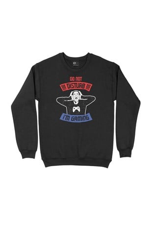 Mor Do Not Distrub Siyah Sweatshirt