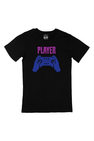 Mor Player One  Siyah Tişört