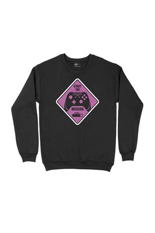 Mor Start The Mission Siyah Sweatshirt