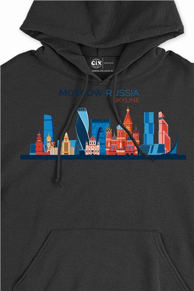 Moskova Rusya renkli Kapşonlu Sweatshirt Hoodie