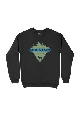 Mountain Travel Siyah Sweatshirt