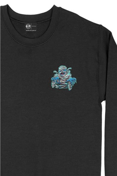 Mumya Cep Tasarım Baskılı Sweatshirt