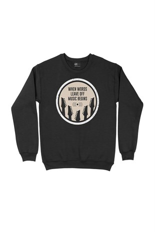 Music Begins Siyah Sweatshirt