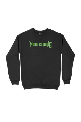 Music Is Magıc Siyah Sweatshirt