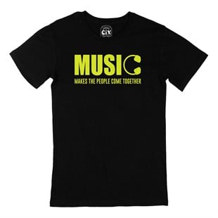 Music Makes The People Come Together Siyah Tişört