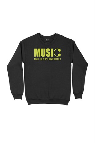 Music Makes The People Come Together Siyah Sweatshirt