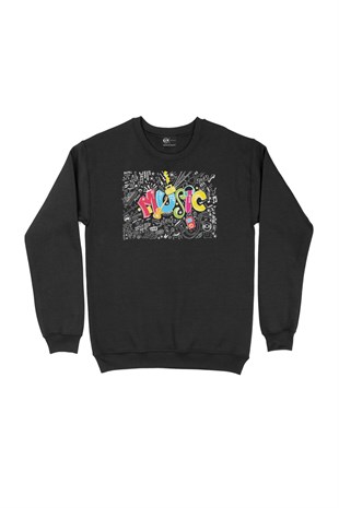 Music Siyah Sweatshirt
