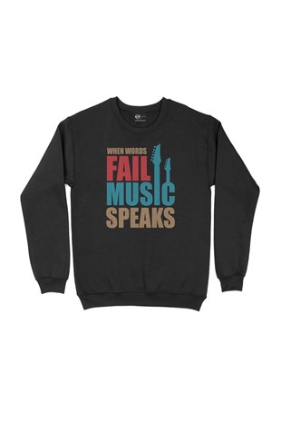 Music Speaks Siyah Sweatshirt