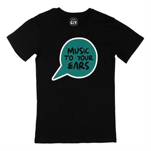 Music To Your Ears Siyah Tişört