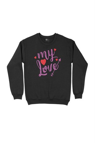 My Love Siyah Sweatshirt