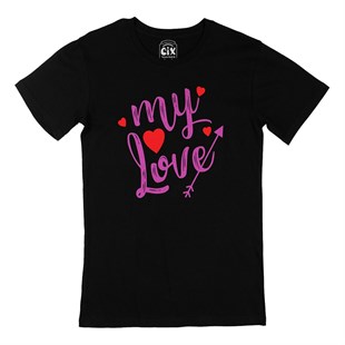 My Love Siyah Tişört