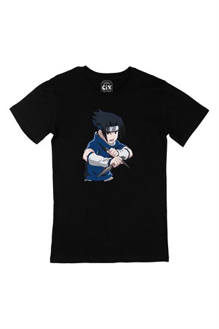Naruto Sasuke Uchiha Siyah Tişört