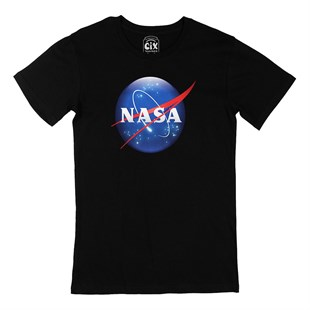 Nasa Logolu Siyah Tişört