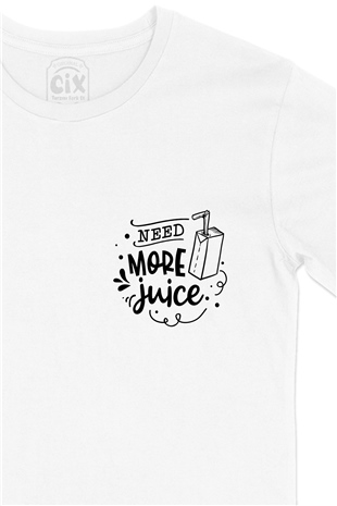 Need More Juice Cep Logo Tasarımlı Beyaz Tişört