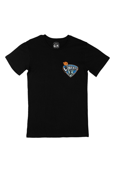 New York Liberty Cep Logo Tasarımlı Siyah Tişört