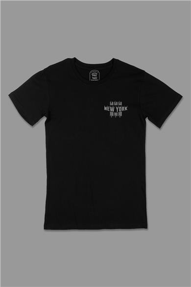 New York Originals Cep Tasarımlı Siyah Tişört