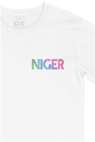 Nijerya Cep Logo Tasarımlı Beyaz Tişört