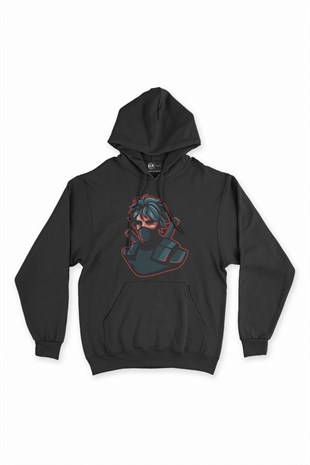 Ninja Assassin Siyah Kapşonlu Sweatshirt Hoodie