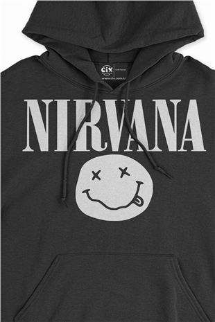 Nirvana Sarı Tasarım Siyah Sweatshirt Hoodie