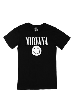 Nirvana Sarı Tasarım Siyah Tişört