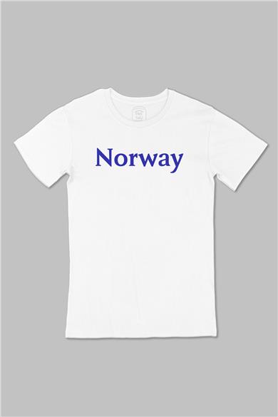 Norveç Norway Büyük Baskılı Beyaz Tişört