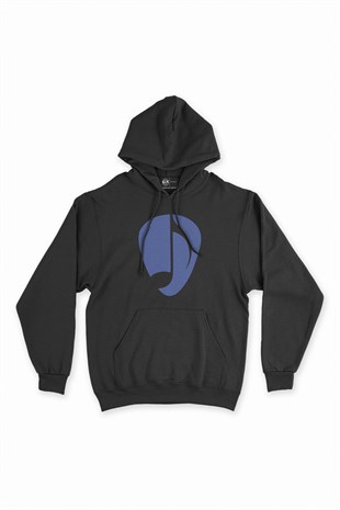 Nota Siyah Kapşonlu Sweatshirt Hoodie