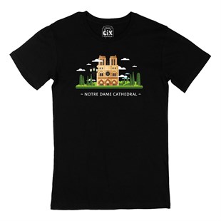 Notre Dame Katedrali Siyah Tişört