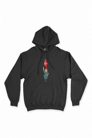 Osmanlı Çocuğu Siyah Kapşonlu Sweatshirt Hoodie