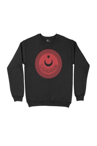 Osmanlı İmparatorluk Mührü Siyah Sweatshirt