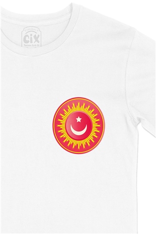 Osmanlı Yıldızı Cep Logo Tasarımlı Beyaz Tişört