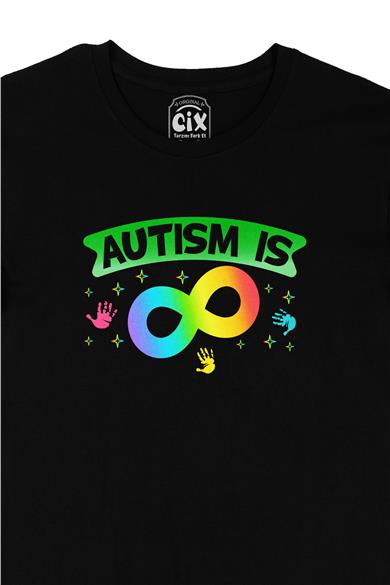 Otizm Autism Sonsuzluk Siyah Tişört