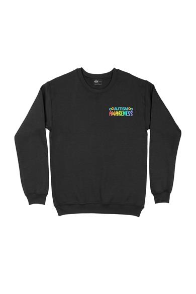 Otizm Farkındalık Cep Tasarım Baskılı Sweatshirt