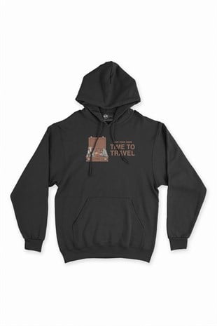 Pack Your Bags Siyah Kapşonlu Sweatshirt Hoodie