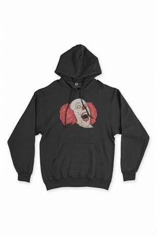 Palyaço Clown  Siyah Kapşonlu Sweatshirt Hoodie
