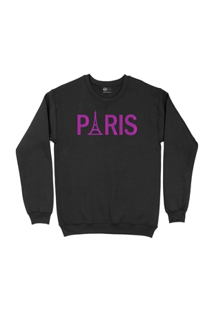 Paris Eyfel Siyah Sweatshirt