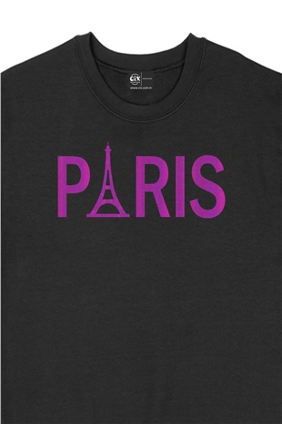 Paris Eyfel Siyah Sweatshirt