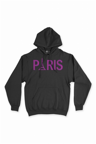 Paris Eyfel Siyah Sweatshirt Hoodie