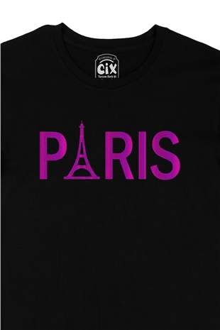 Paris Eyfel Siyah Tişört