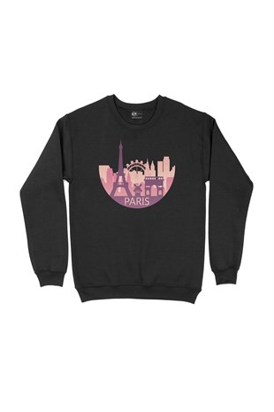 Paris Siyah Sweatshirt