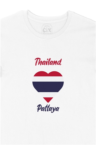 Pattaya Tayland Bayraklı Kalpli Tişört