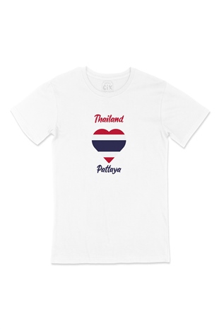 Pattaya Tayland Bayraklı Kalpli Tişört