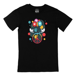 Peace And Love Siyah Tişört