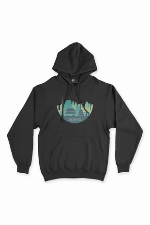 Pekin Siyah Kapşonlu Sweatshirt Hoodie