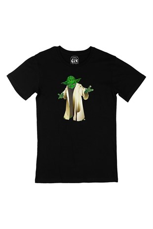 Pelerinli Yoda Star Wars Siyah Tişört