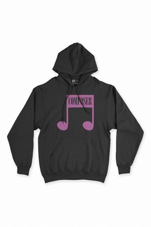 Pembe Composer Siyah Kapşonlu Sweatshirt Hoodie