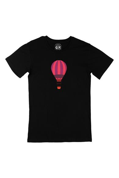 Pembe Hava Balonu Siyah Tişört