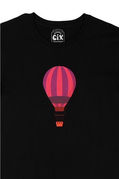 Pembe Hava Balonu Siyah Tişört