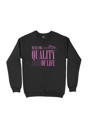 Pembe Music For Quality OF Life Siyah Sweatshirt