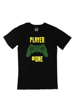 Pembe Player One  Siyah Tişört
